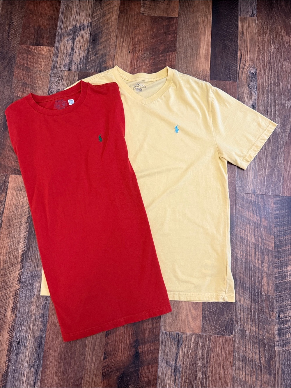 Polo Ralph Lauren Boys XL 18-20 Logo T-Shirt Bundle V-Neck Crewneck 2 Pack